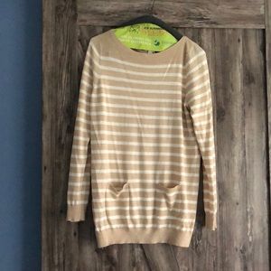 Loft Beige Stripe Sweater